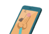 Illustration af mobiltelefon med en tegning af en penis i skærmbilledet | LFBS